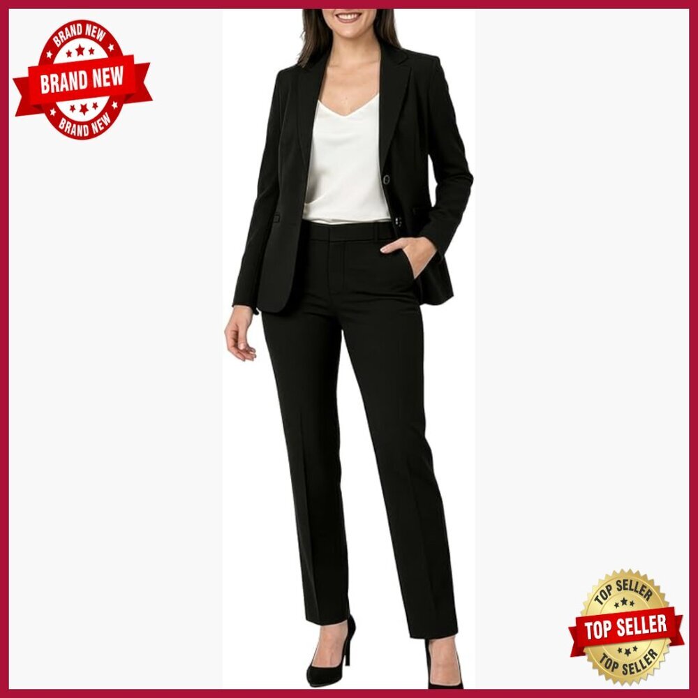 Professional Ponte Blazer Pant Suit Set with 4-Way Stretch